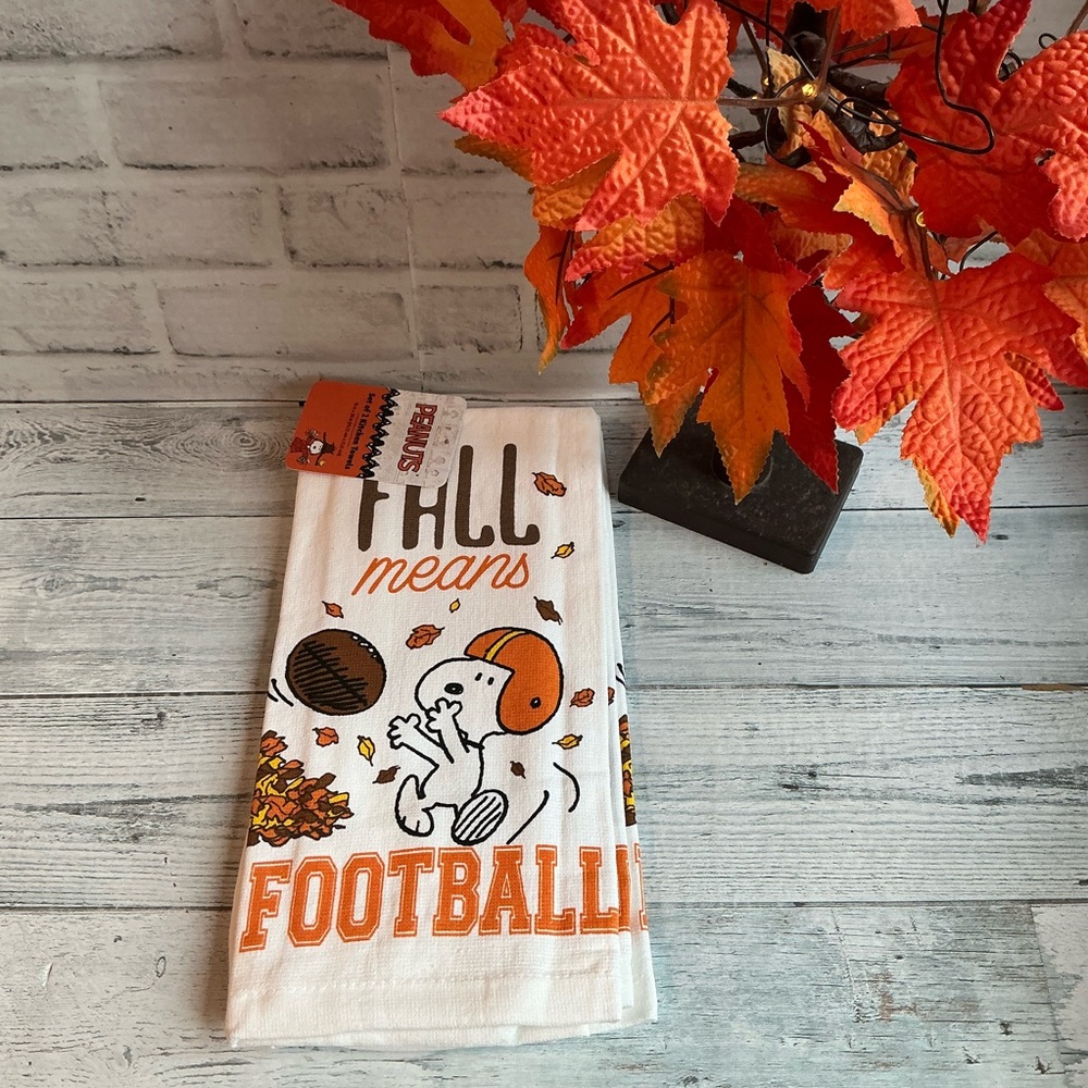Peanuts Snoopy Fall Means Football Kitchen Towel Set - 2-Pack, 18x28"